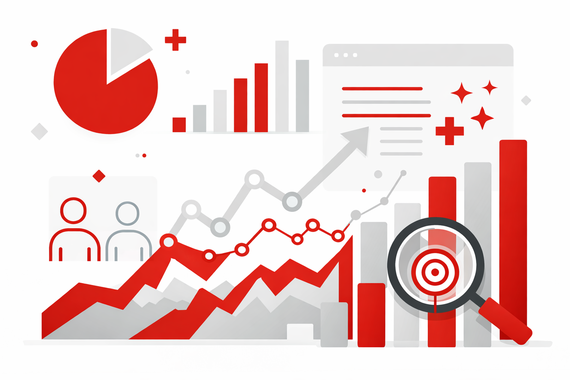 Kuvituskuva, jossa diagrammeja.