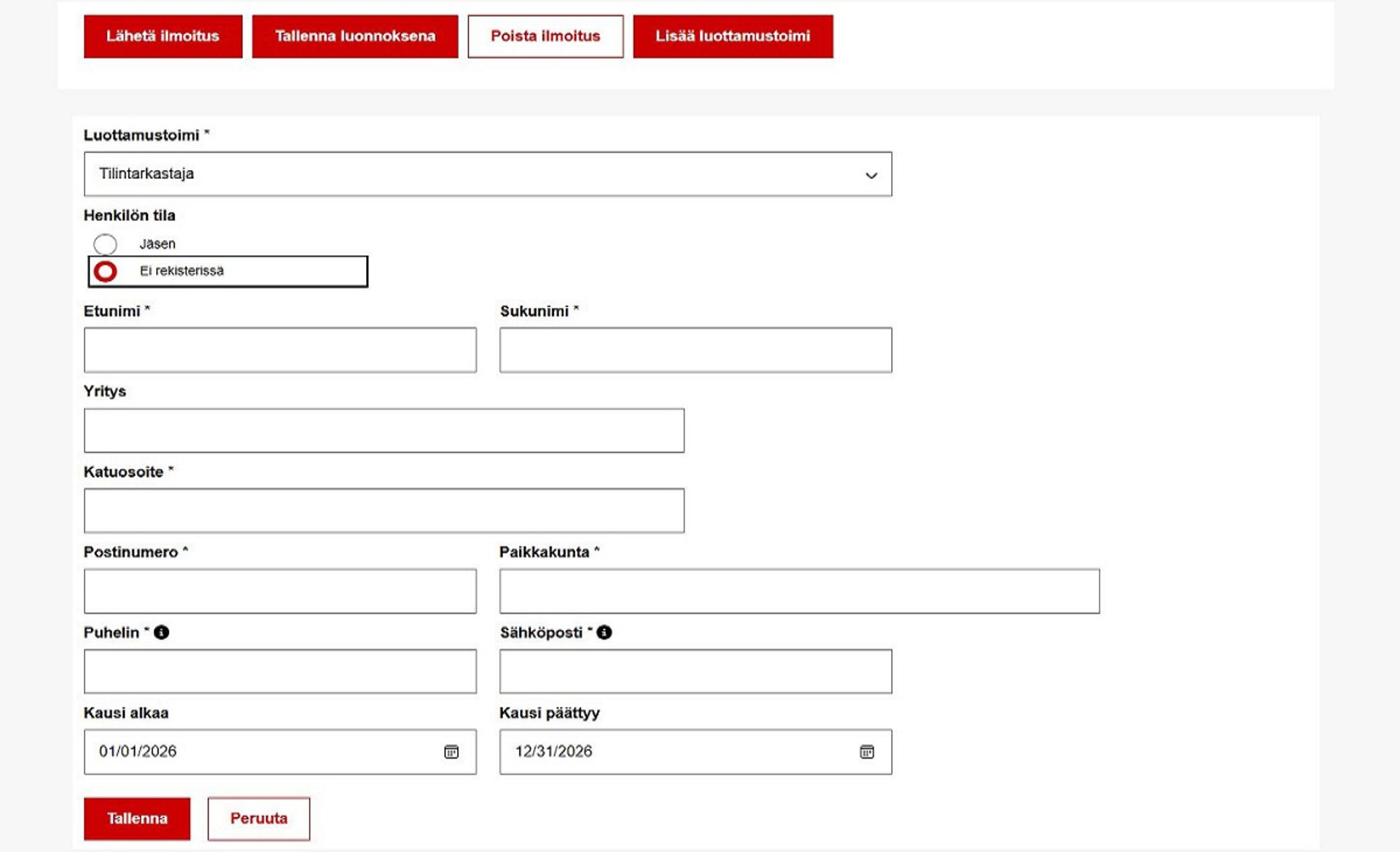 Kuvakaappaus Ossi-järjestelmästä. 